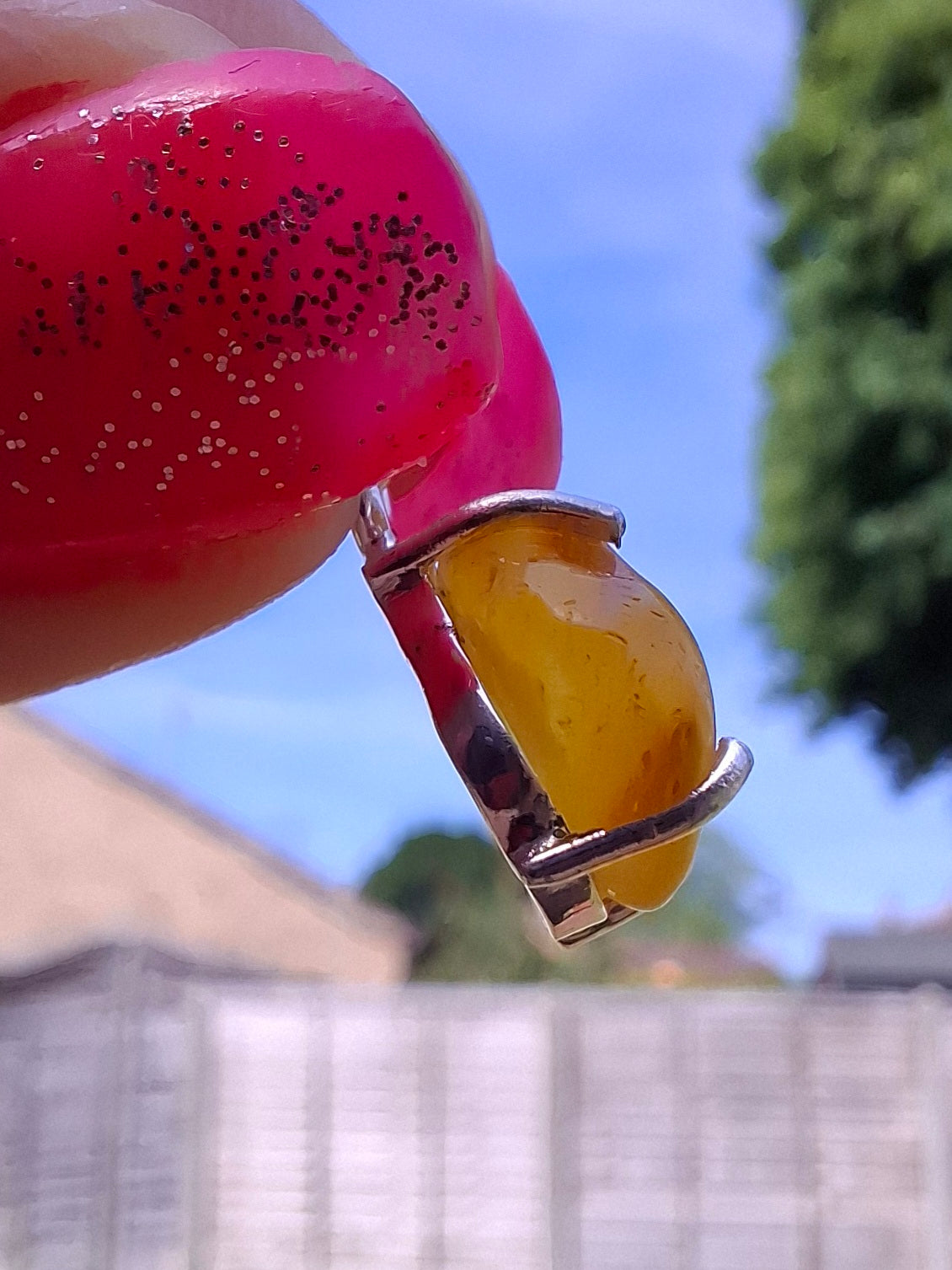Baltic Amber Pendant, 925 Silver, Fossil (Ref: AP28)