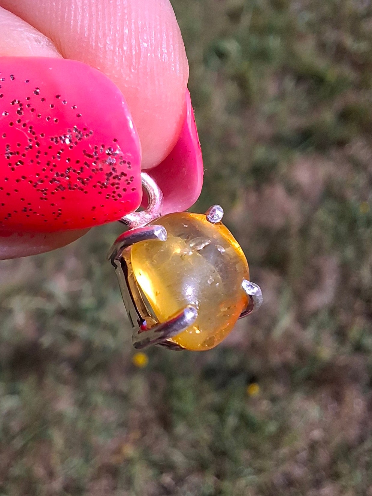 Baltic Amber Pendant, 925 Silver, Fossil (Ref: AP16)