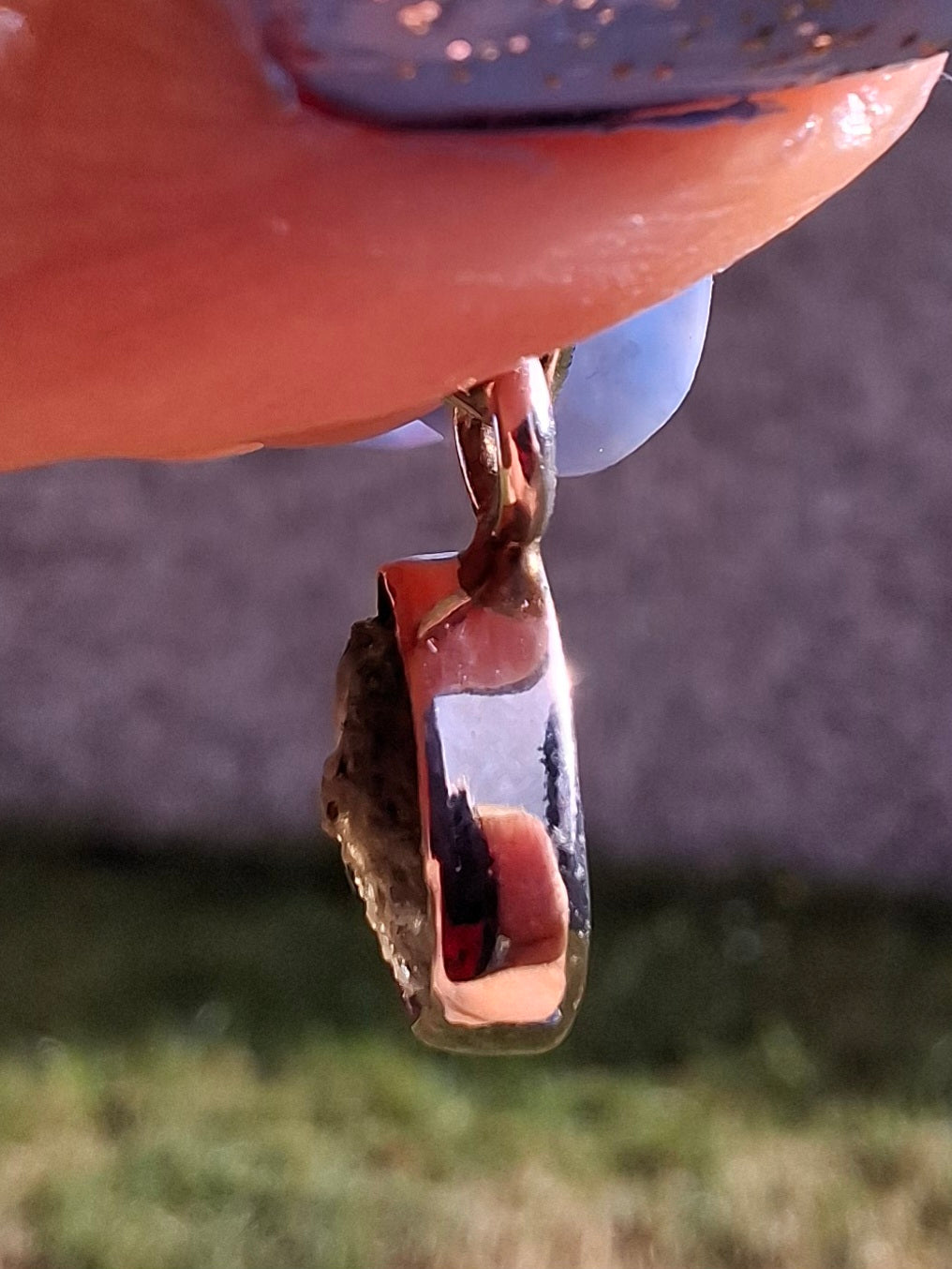 Moldavite Pendant, 925 Silver, Tektite (Ref: P40)