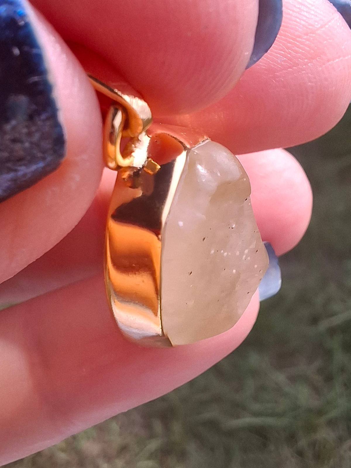 Libyan Desert Glass Pendant, 14K GOLD Plated, Tektite (Ref: LP123)