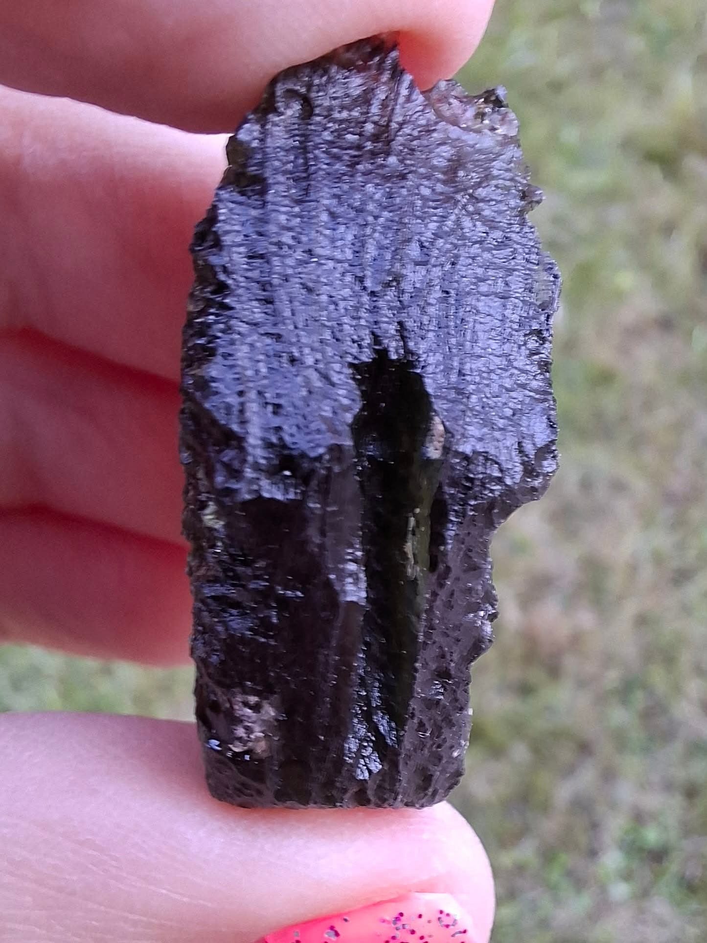Moldavite Piece, CHLUM MAROUSKOVO POLE, 15.55g, Tektite (Ref: 1180)