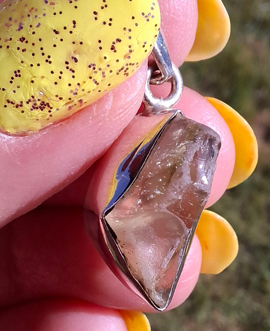Libyan Desert Glass Pendant, 925 Silver, Tektite (Ref: LP97)