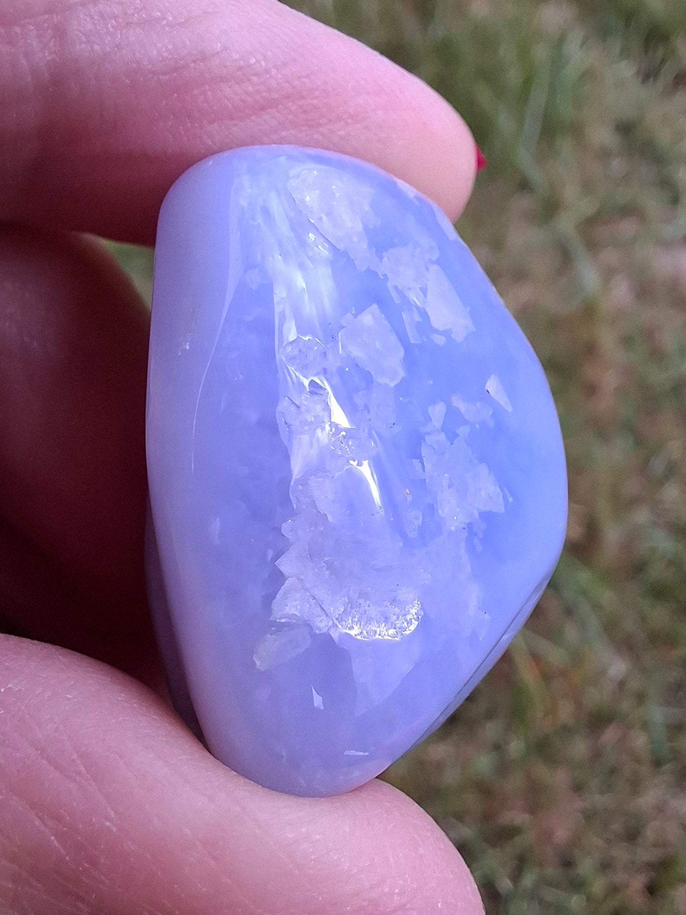 Blue Lace Agate, Tumble Stone, Crystal (Ref: T138)