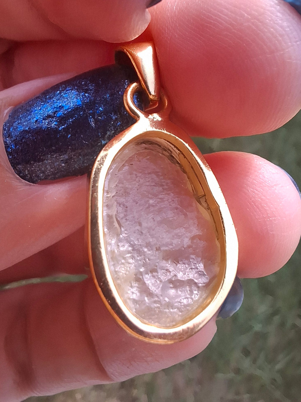 Libyan Desert Glass Pendant, 14K GOLD Plated, Tektite (Ref: LP124)