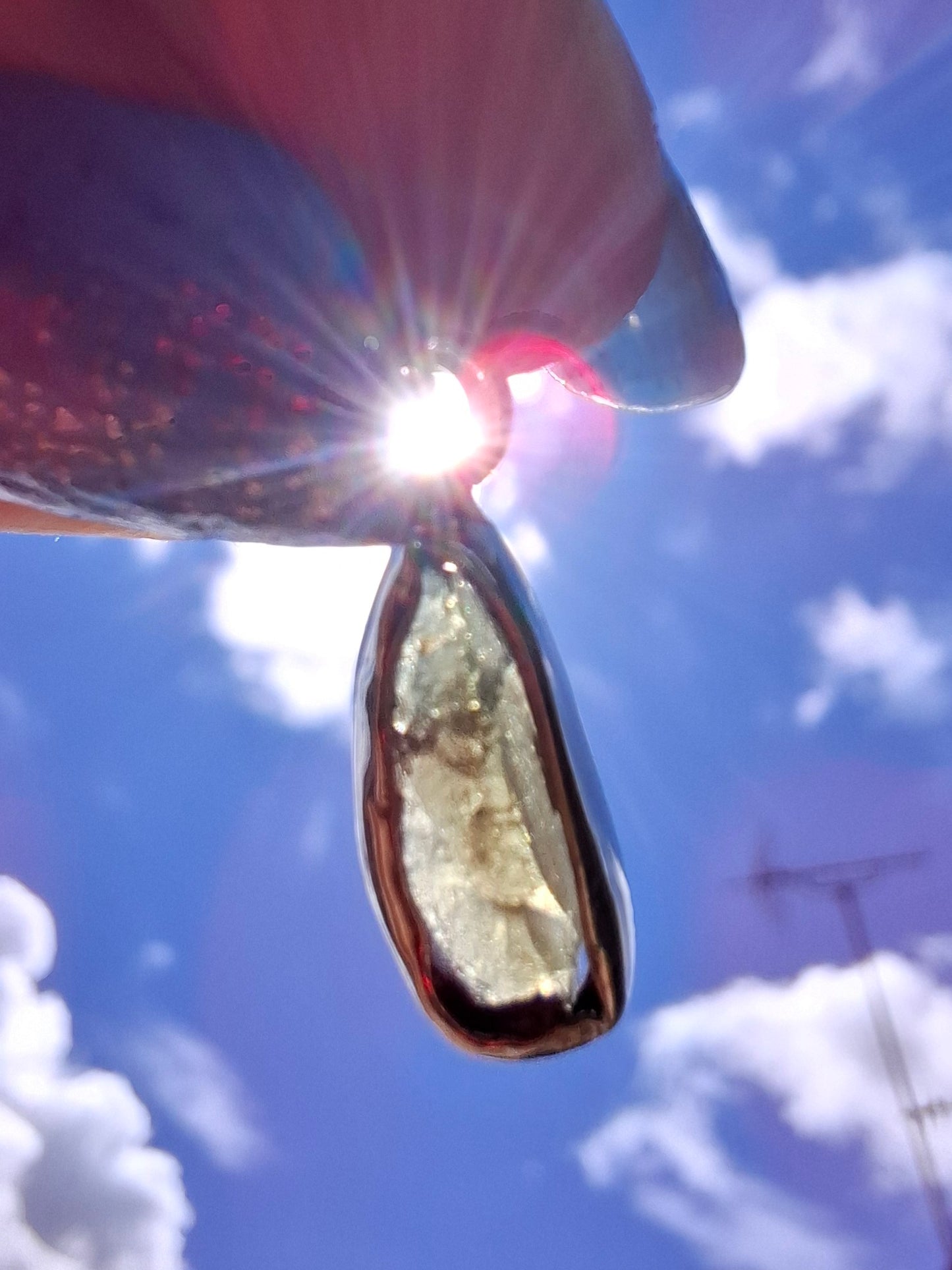 Moldavite Pendant, 925 Silver, Tektite (Ref: P95)