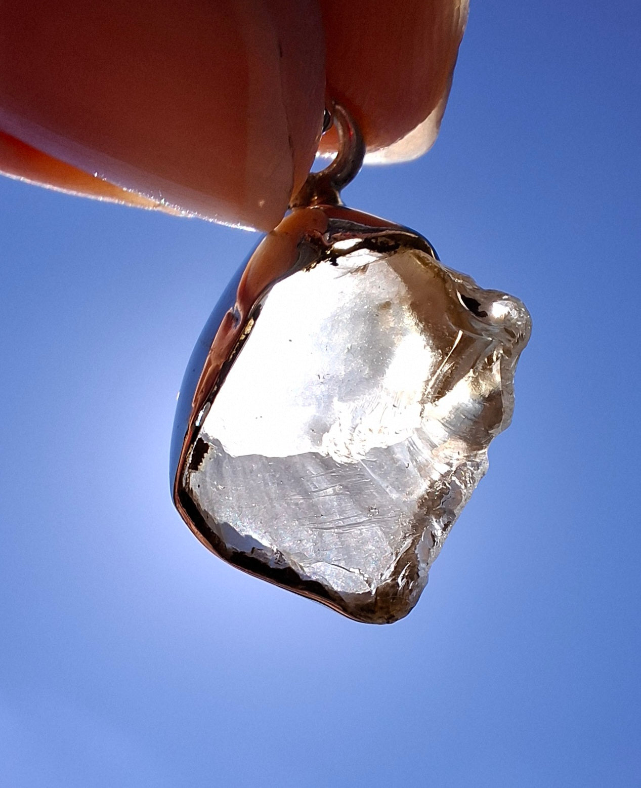 Libyan Desert Glass Pendant, 925 Silver, Tektite (Ref: LP113)