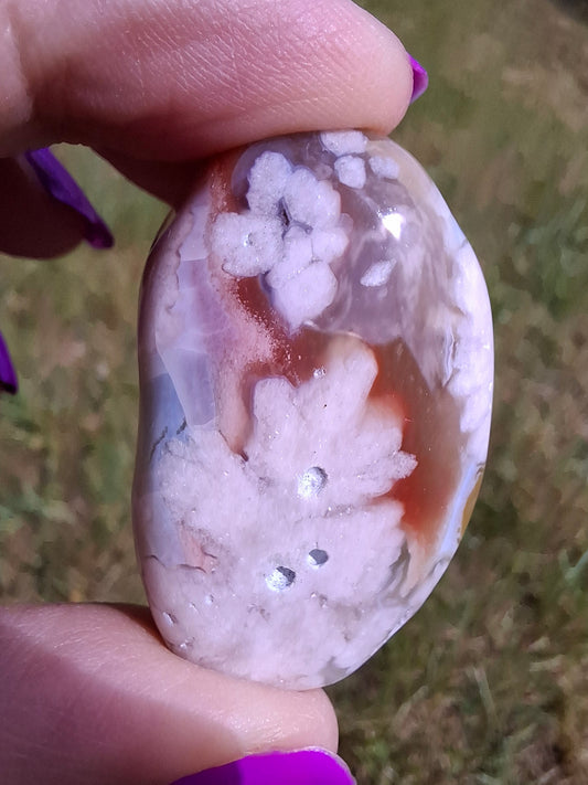 Flower Agate, Tumble Stone, Crystal (Ref: T69)