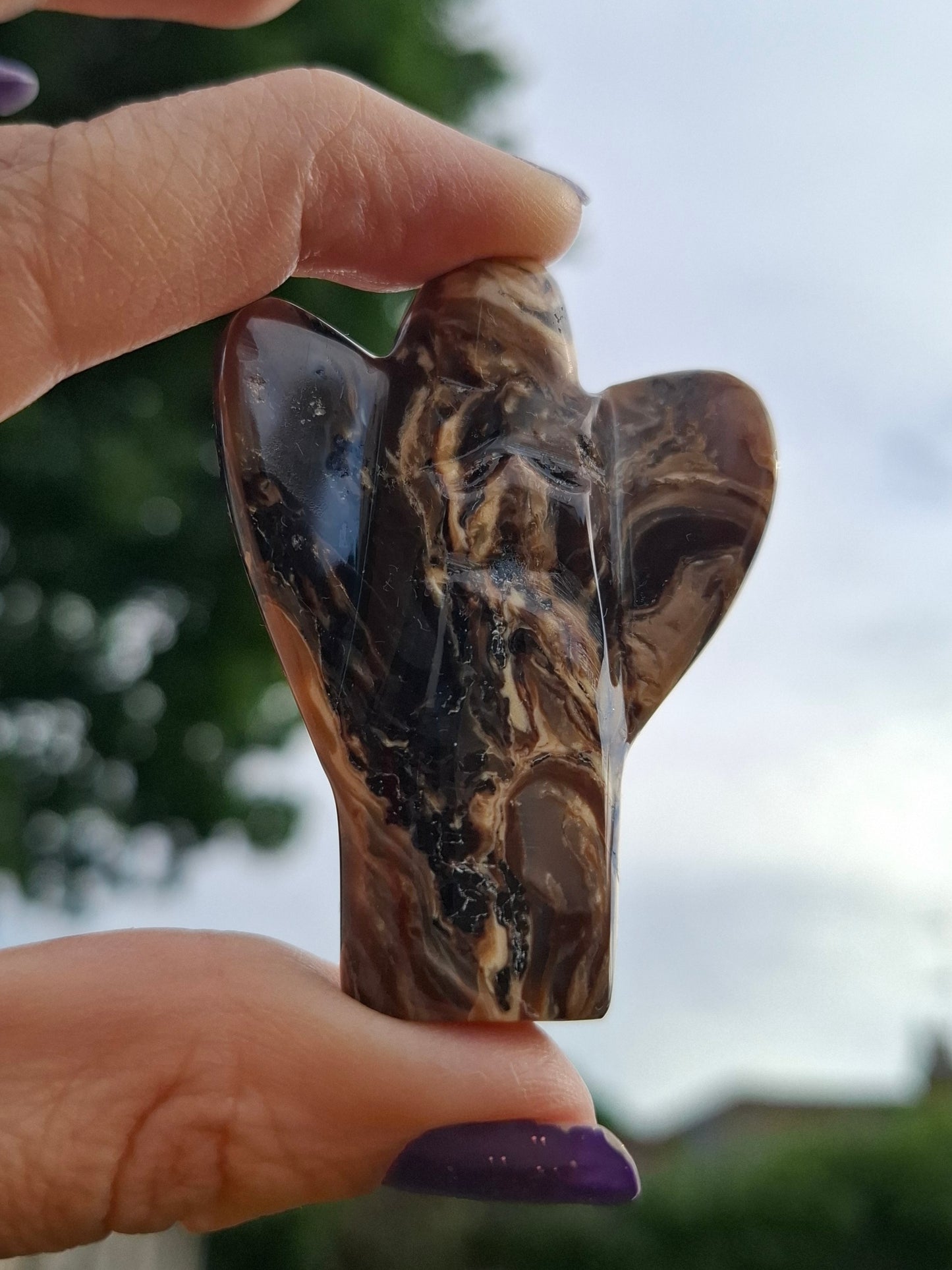 Red Amber Angel, 15.65g, Carving, Fossil (Ref: AA4)