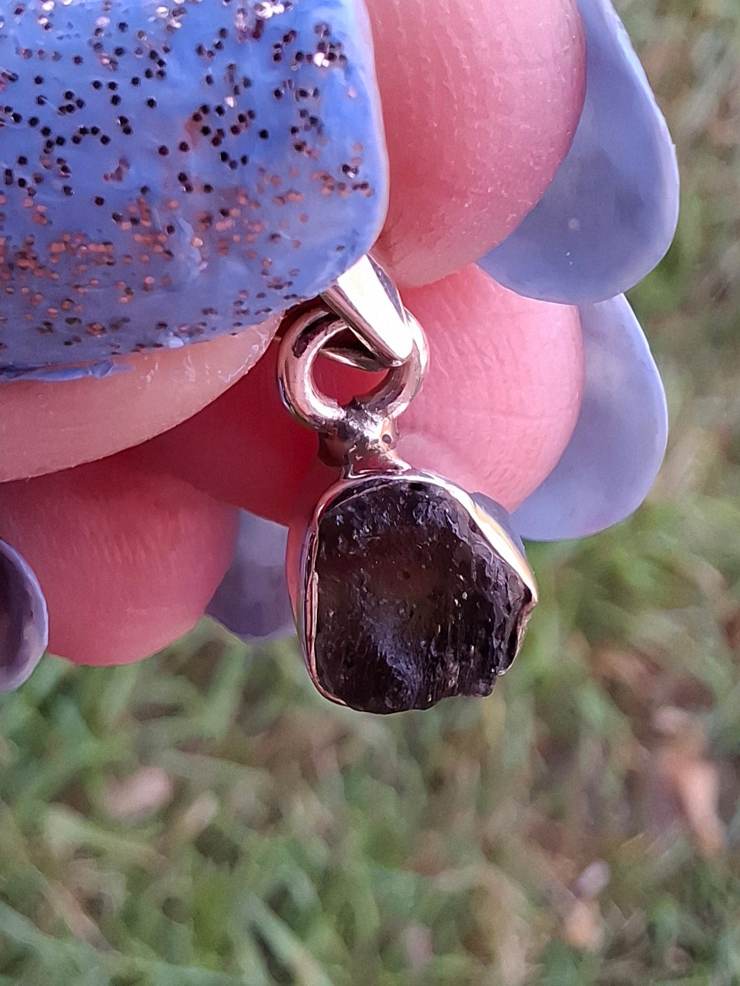 Moldavite Pendant, 925 Silver, Tektite (Ref: P56)
