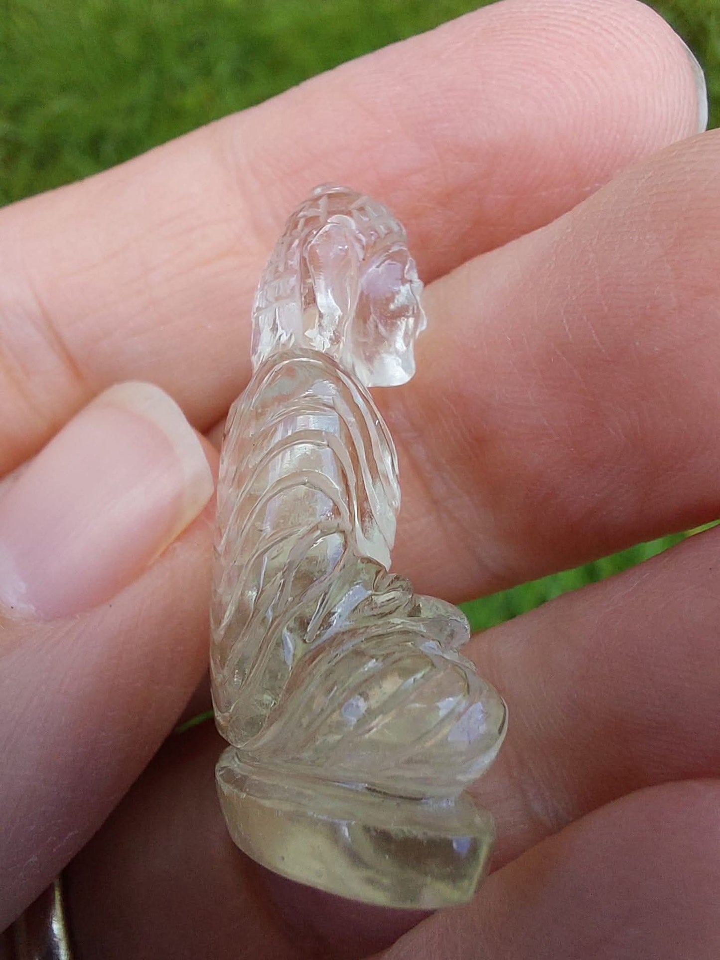 Libyan Desert Glass BUDDHA Carving, 7.56g, Tektite (Ref: LDG B0)