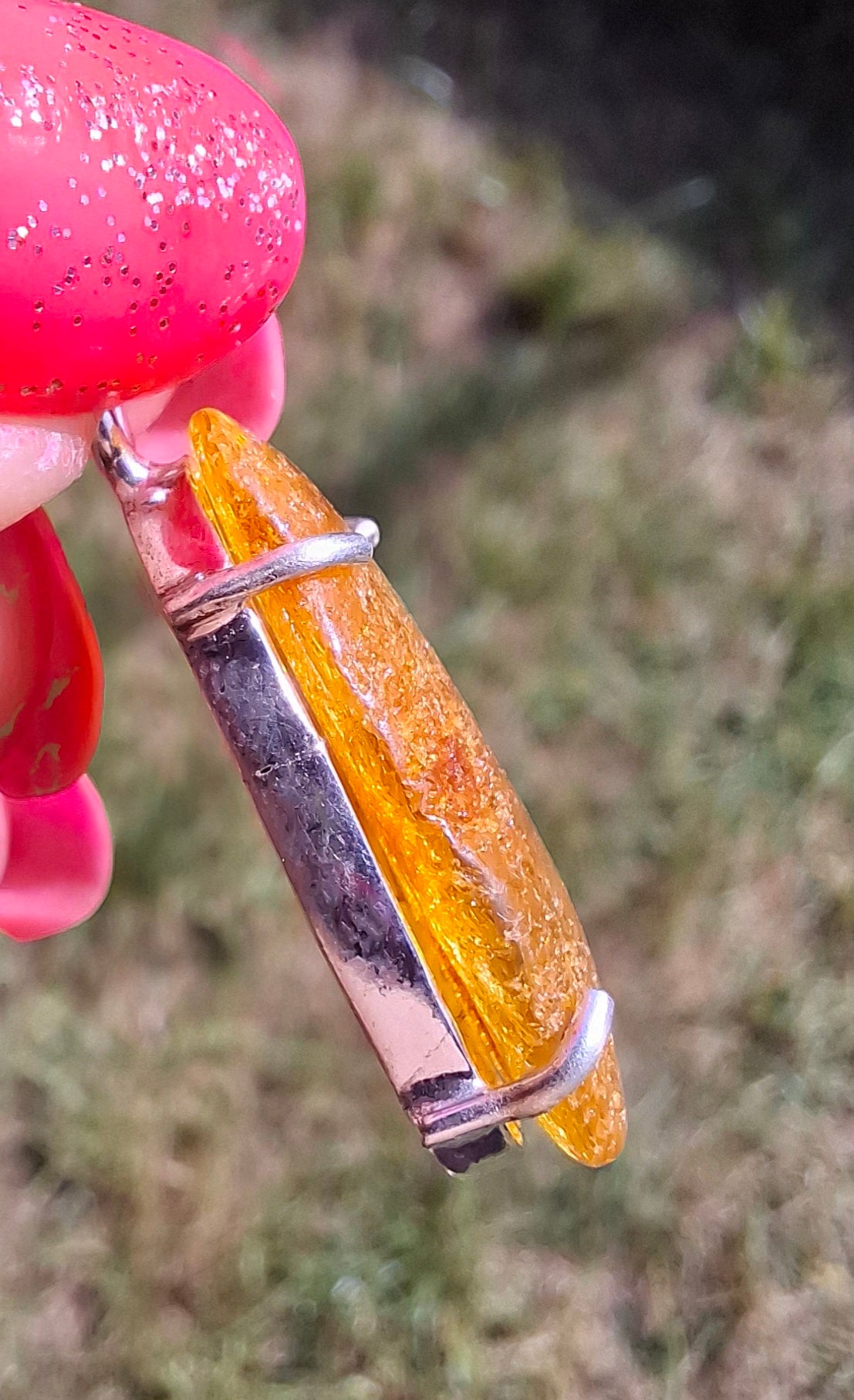 Baltic Amber Pendant, 925 Silver, Fossil (Ref: AP12)