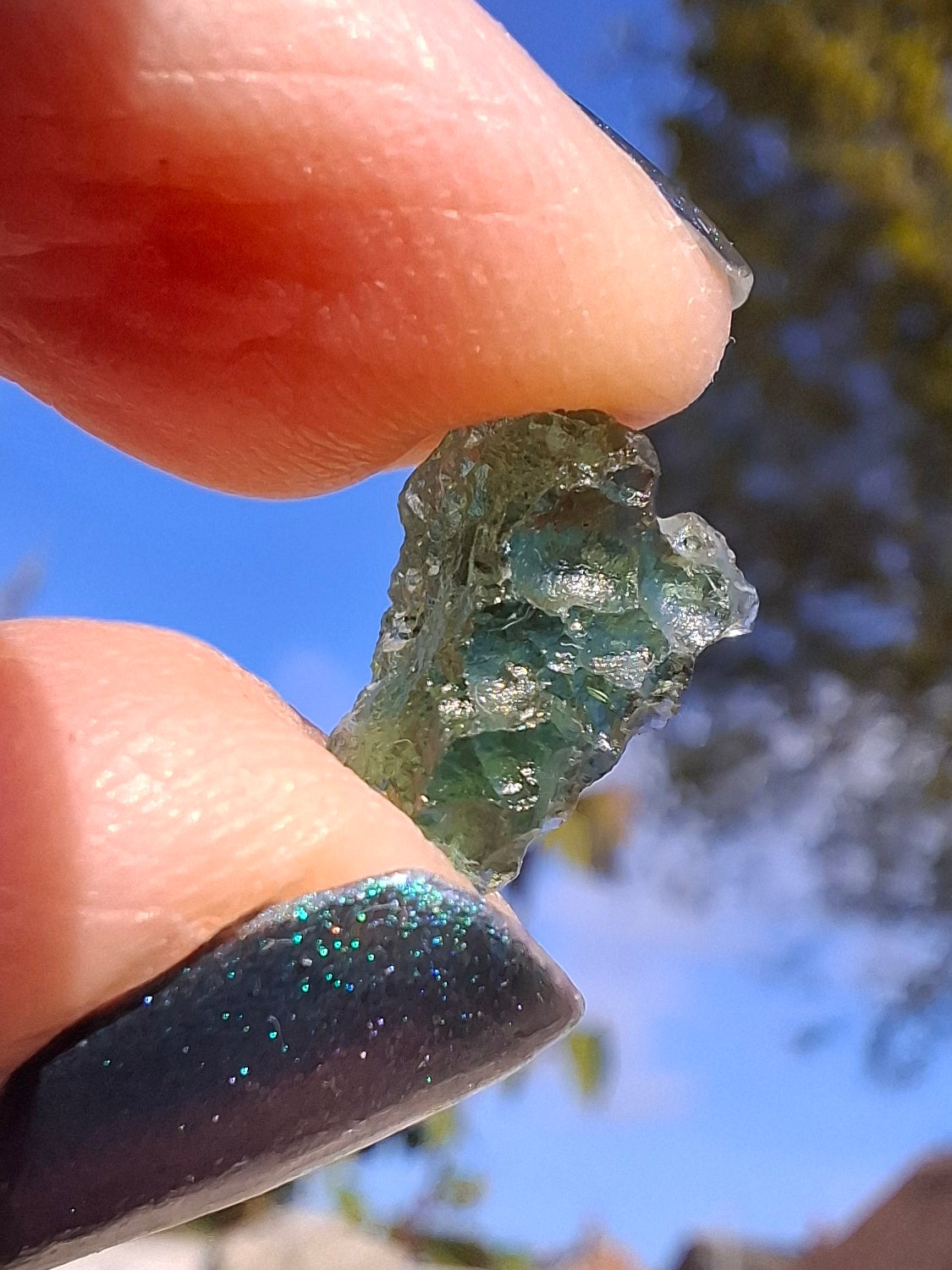 Moldavite Piece, 0.60g, Tektite (Ref: 1385)