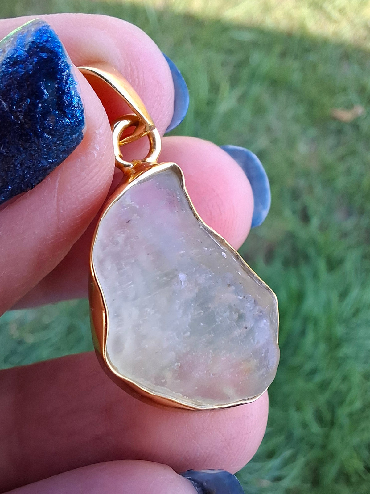 Libyan Desert Glass Pendant, 14K GOLD Plated, Tektite (Ref: LP115)
