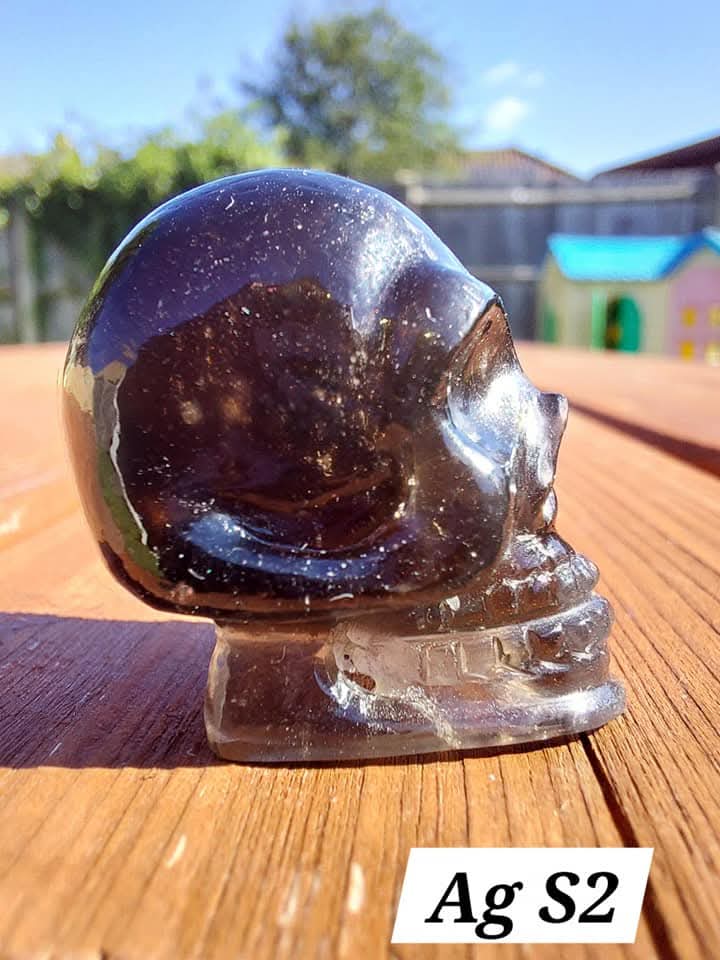 Agni Manitite SKULL Carving, Crystal (Ref: Ag S2)
