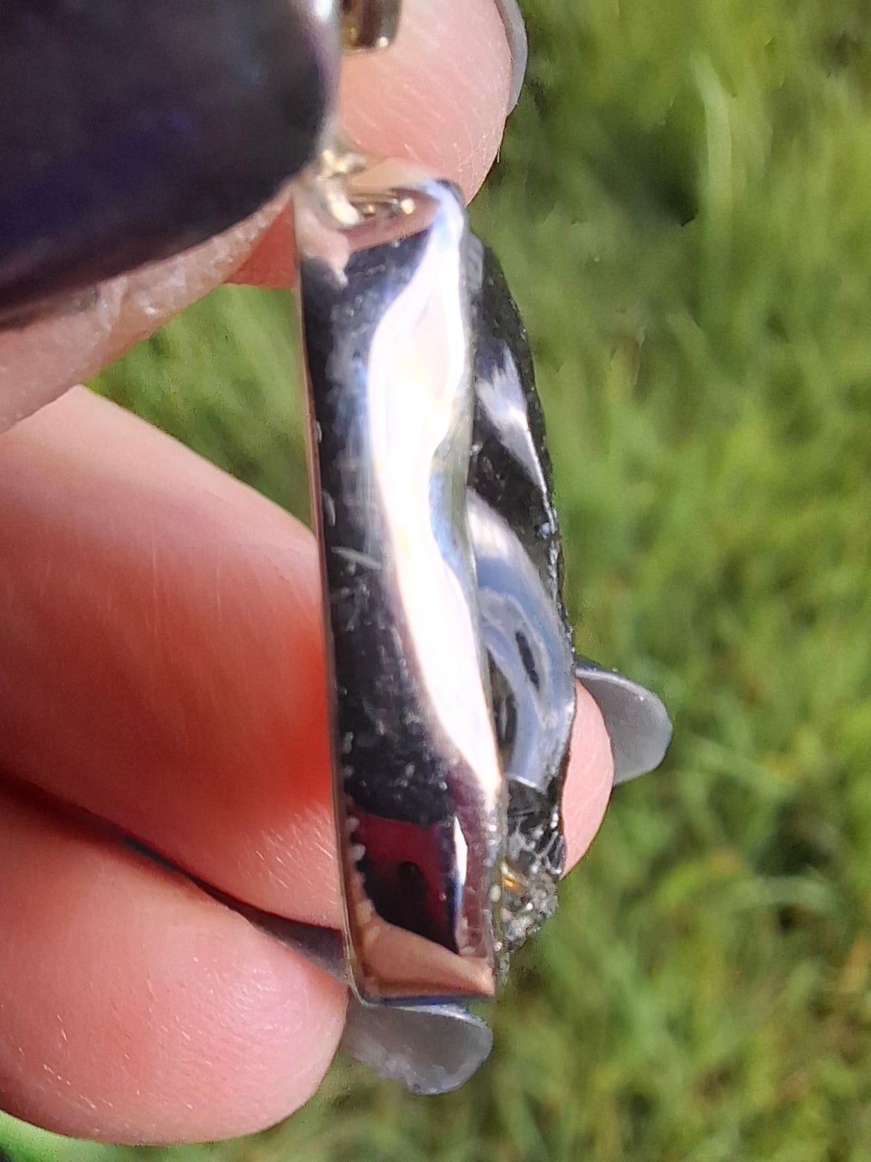 Moldavite Pendant, 925 Silver, Tektite (Ref: P14)