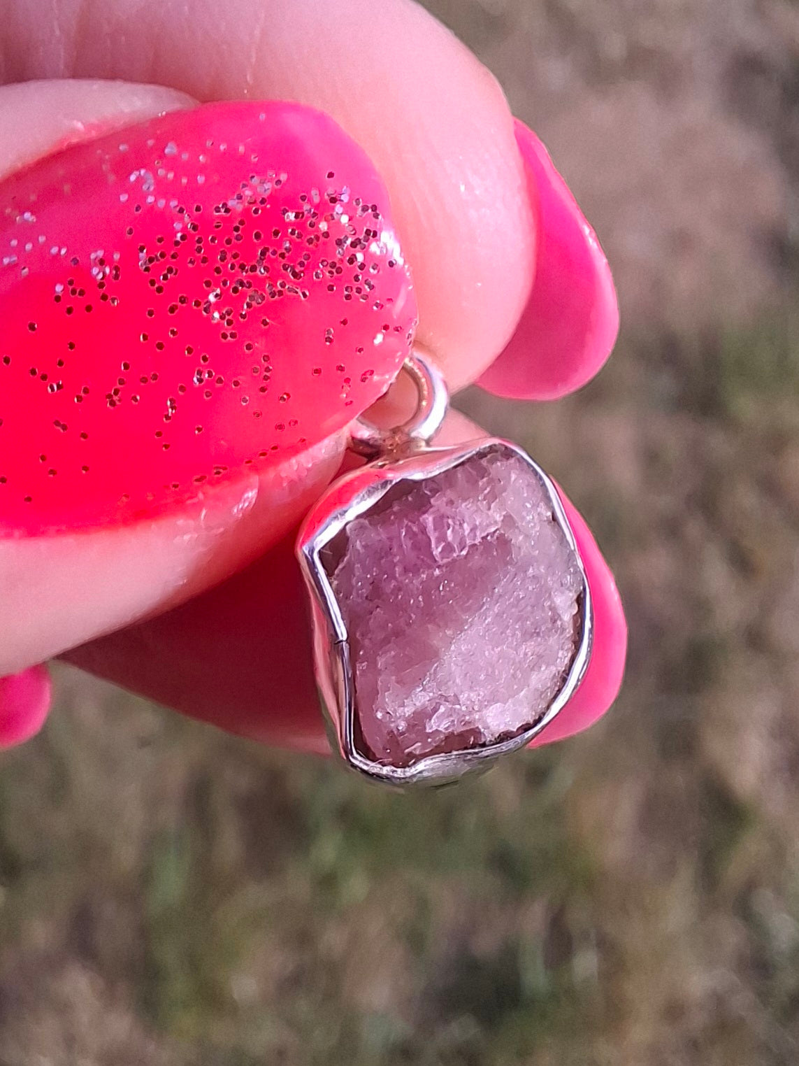 Pink Tourmaline Pendant, 925 Silver, Crystal (Ref: PT82)