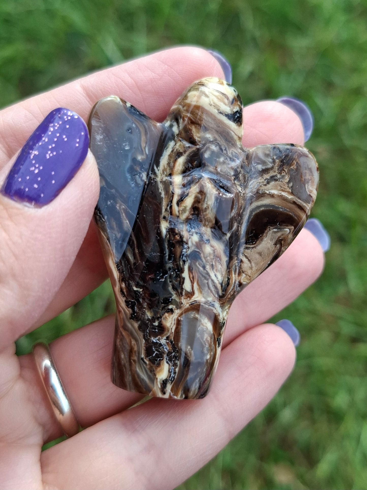 Red Amber Angel, 15.65g, Carving, Fossil (Ref: AA4)