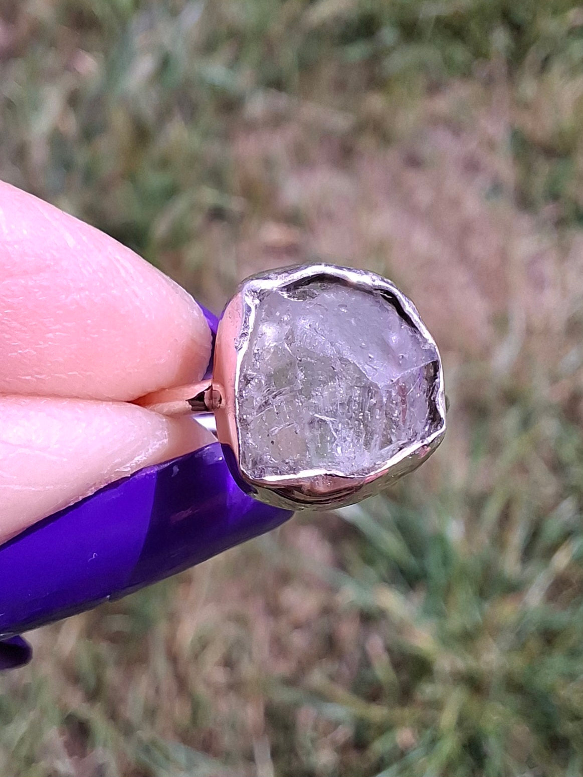 Libyan Desert Glass Ring, size large G/small H, 925 Silver, Tektite (Ref: LR5)