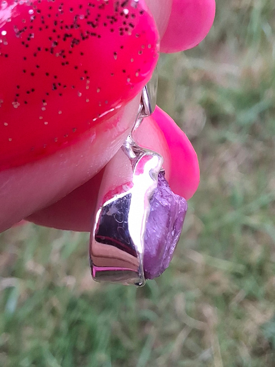Pink Tourmaline Pendant, 925 Silver, Crystal (Ref: PT18)