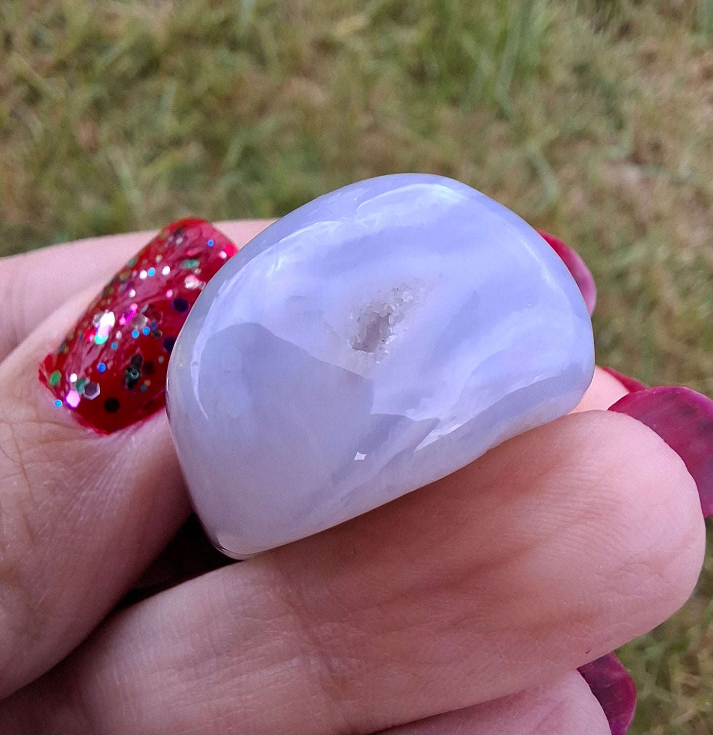 Blue Lace Agate, Tumble Stone, Crystal (Ref: T144)