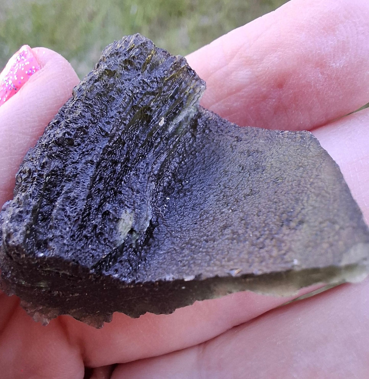 Moldavite Piece, SLAVCE, 13.52g, Tektite (Ref: 1178)