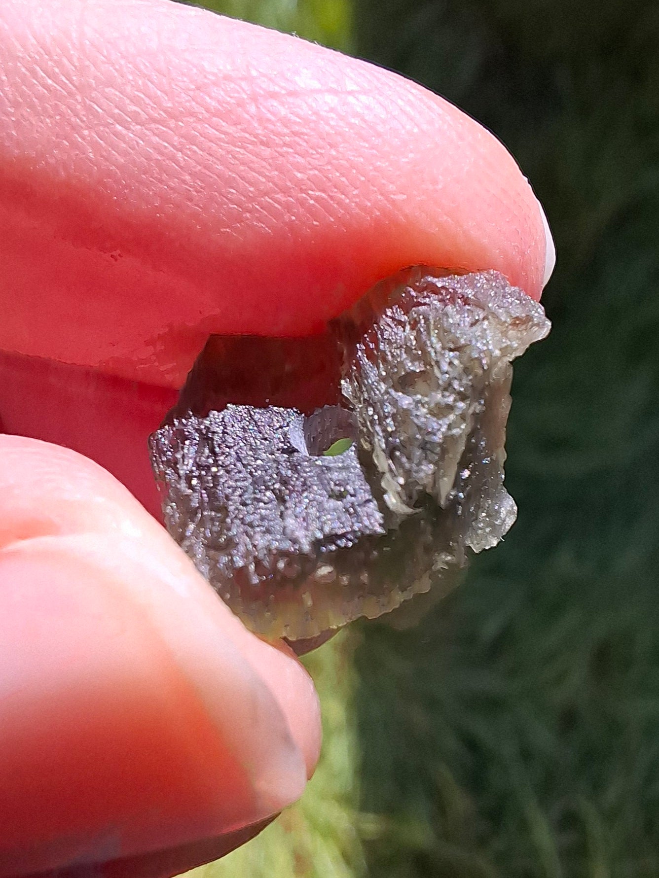 DRILLED, Moldavite Piece, 1.13g, Tektite (Ref: D7)