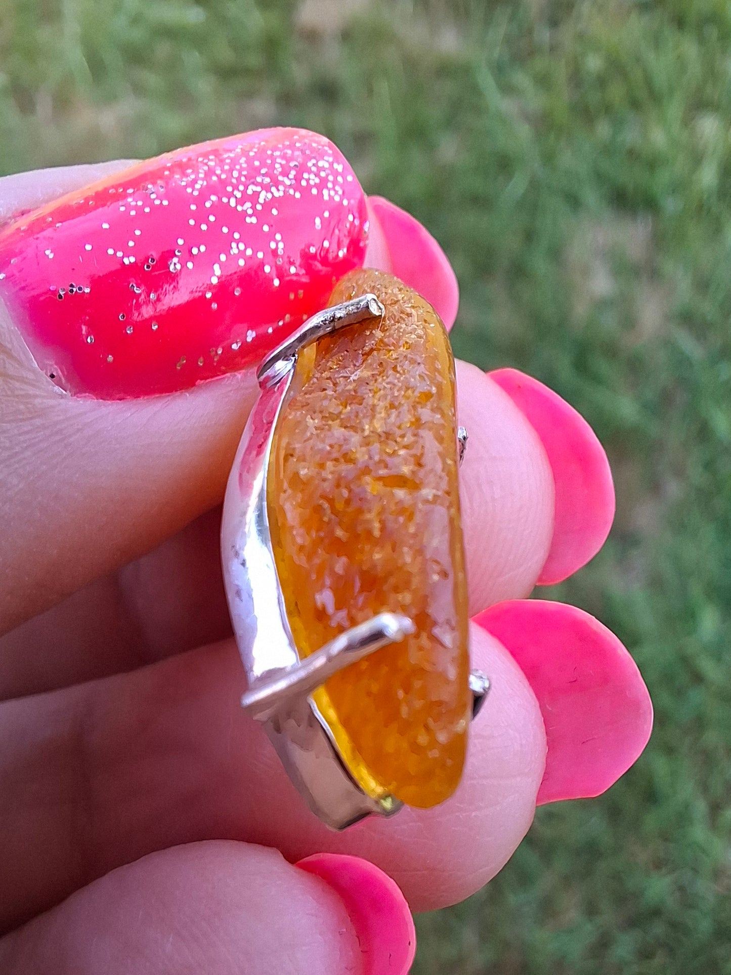 Baltic Amber Pendant, 925 Silver, Fossil (Ref: AP3)