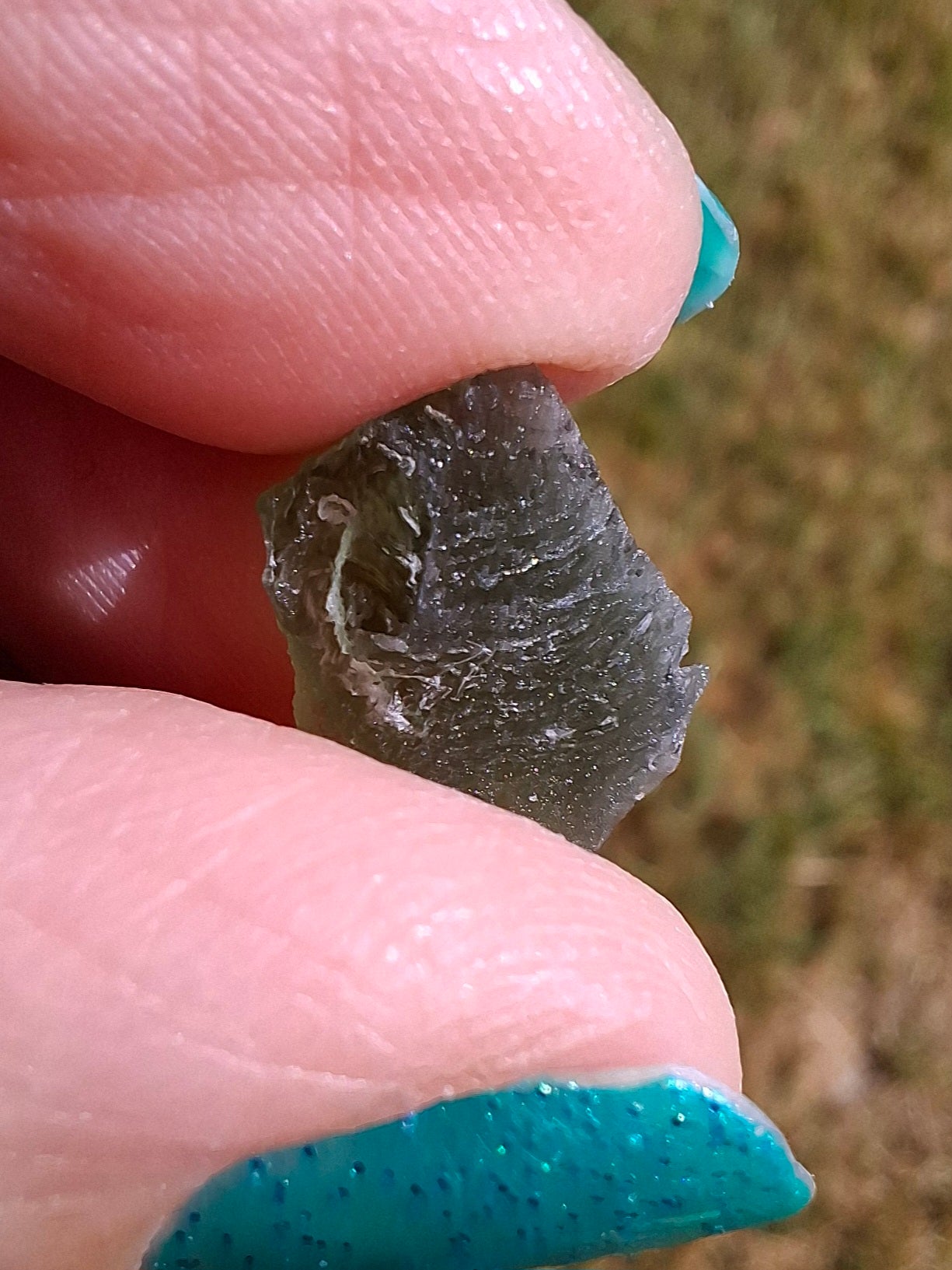 Moldavite Piece, 0.92g, Tektite (Ref: 1418)
