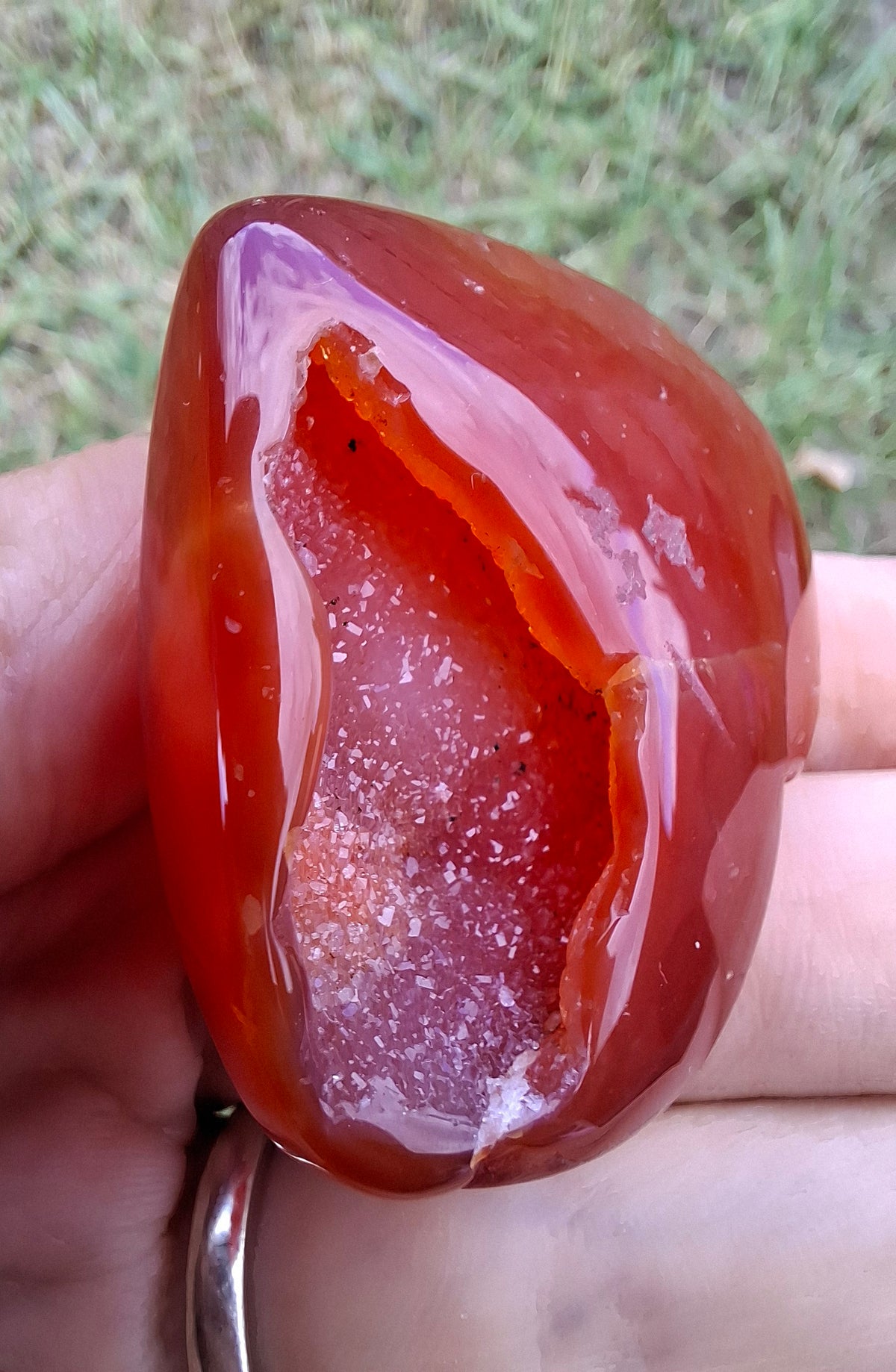 Druzy Carnelian Heart, Crystal (Ref:DCH2)
