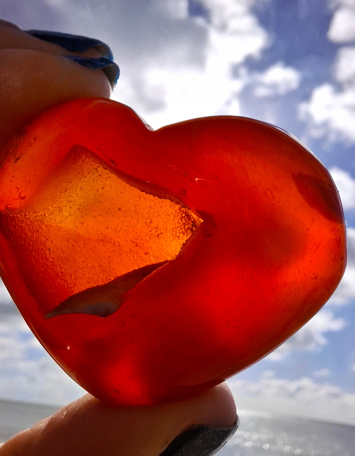 Druzy Carnelian Heart, Crystal (Ref: DCH1)