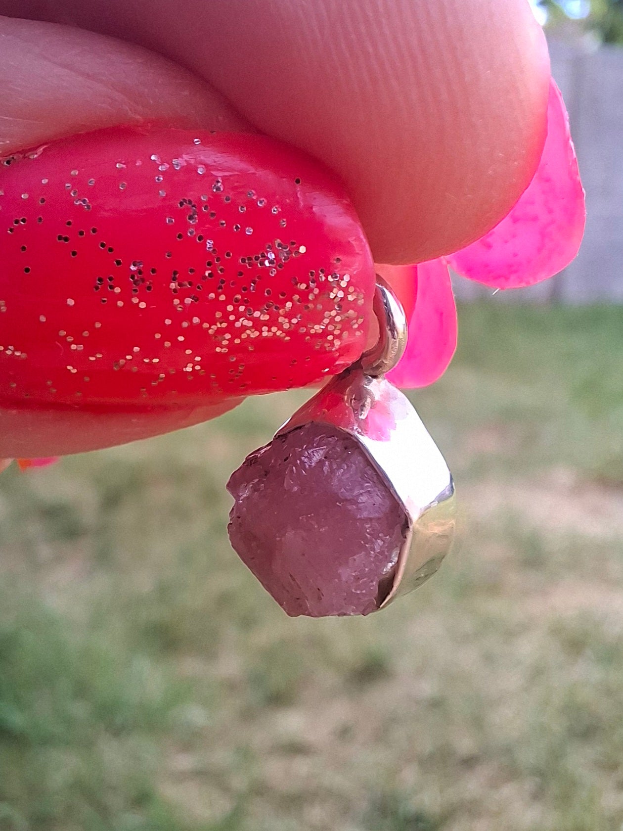 Pink Tourmaline Pendant, 925 Silver, Crystal (Ref: PT89)