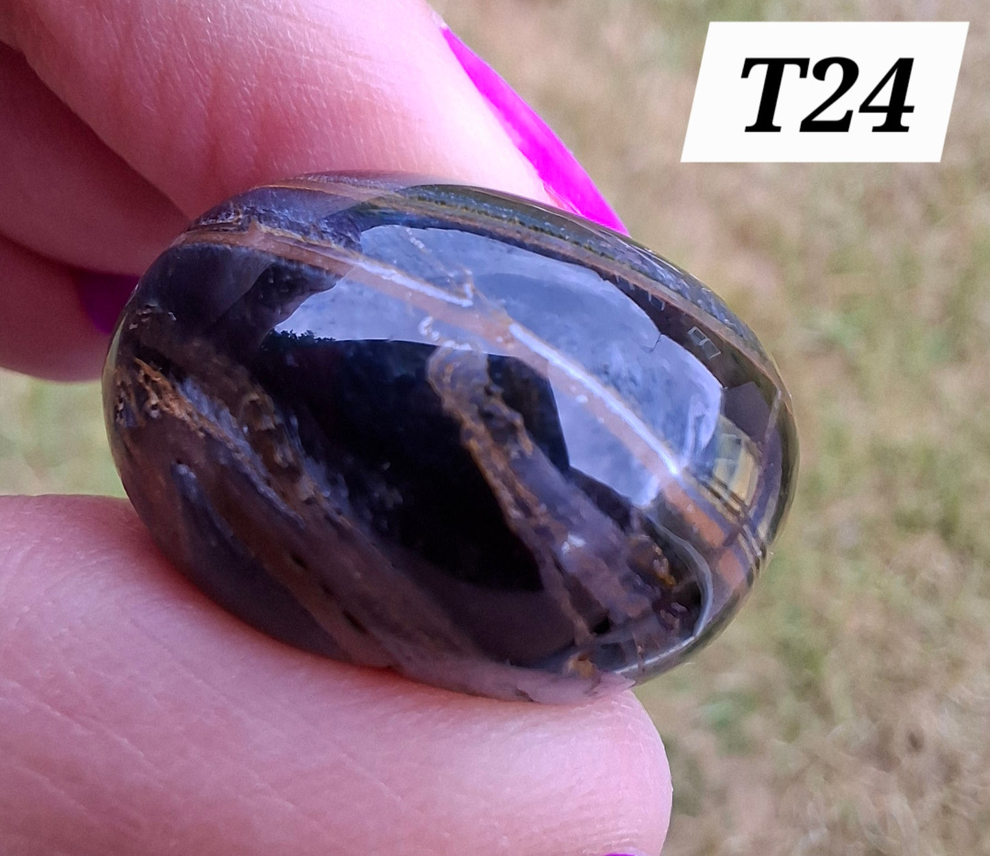 Blue Tigers Eye, Tumble Stone, Crystal (Ref: T24)