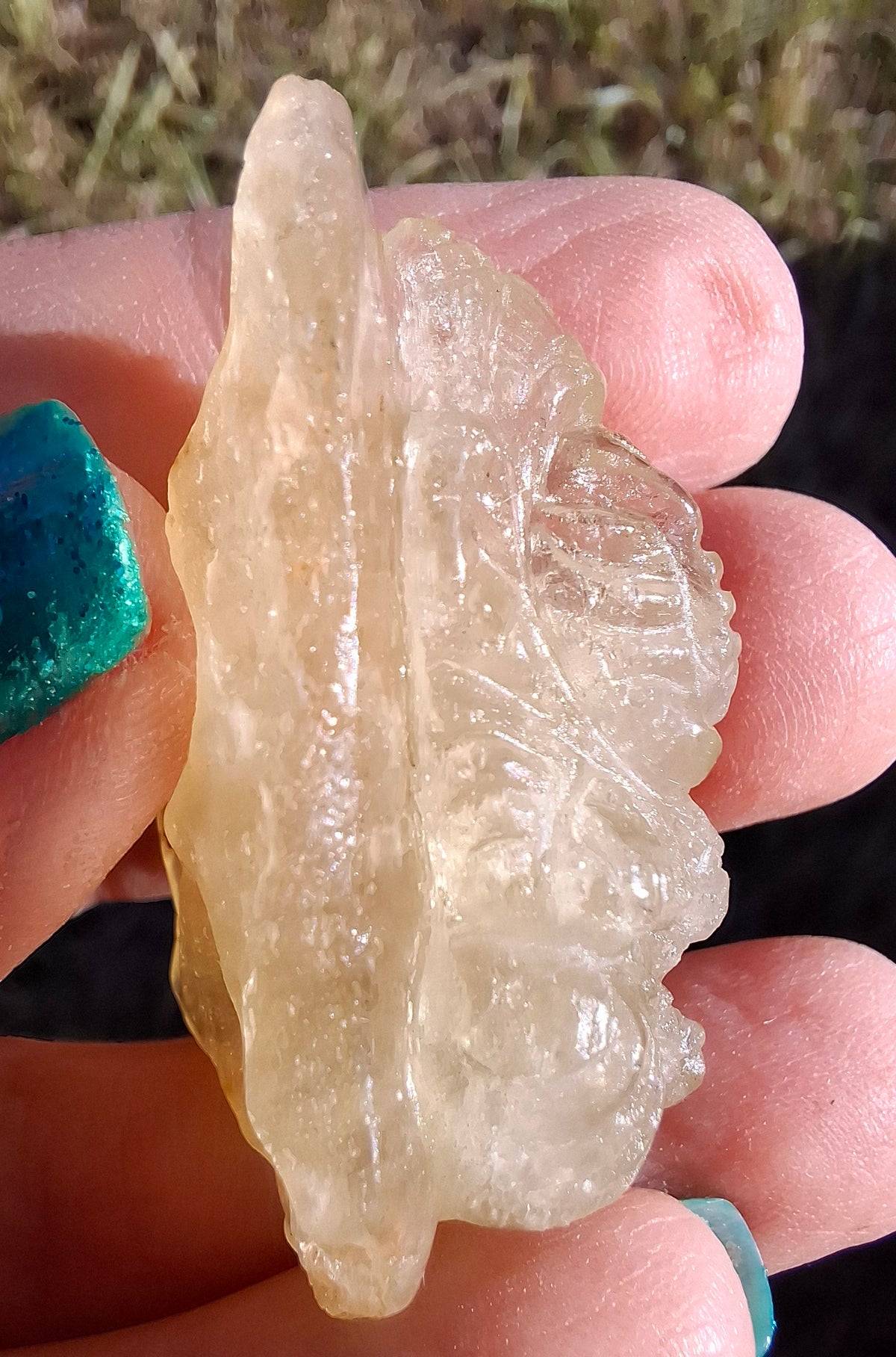 Libyan Desert Glass GANESHA carving, 18.39g, Tektite (Ref: Ganesha3)