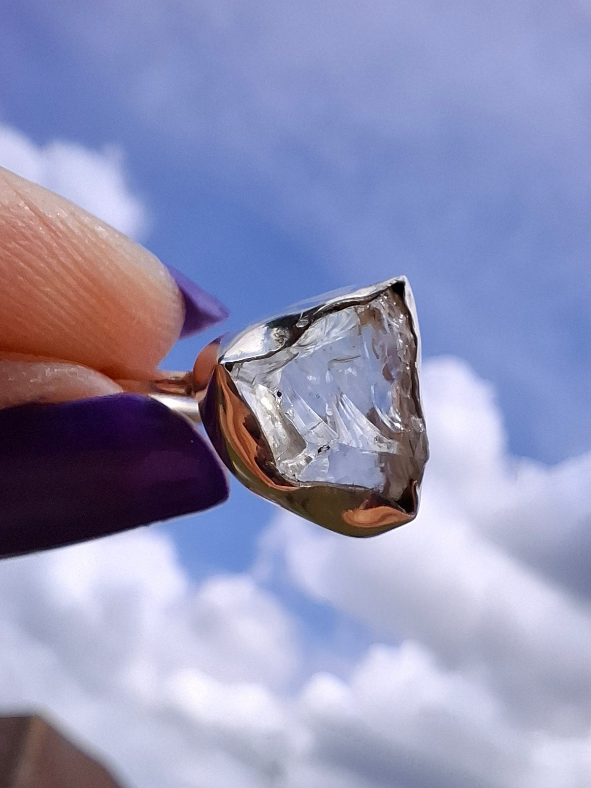 Libyan Desert Glass Ring, size large O, 925 Silver, Tektite (Ref: LR24)
