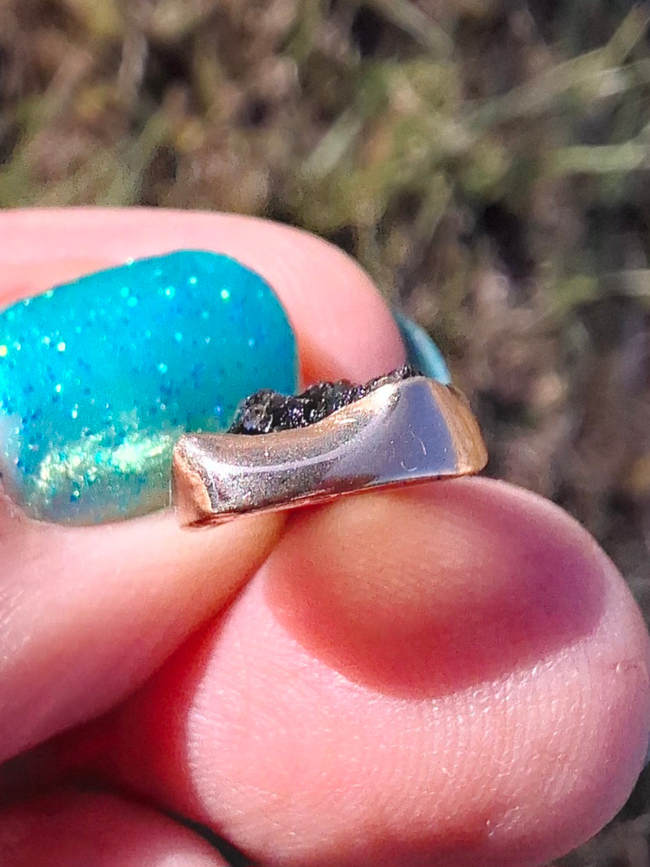 Moldavite Pendant, 14K GOLD Plated, Tektite (Ref: P446)