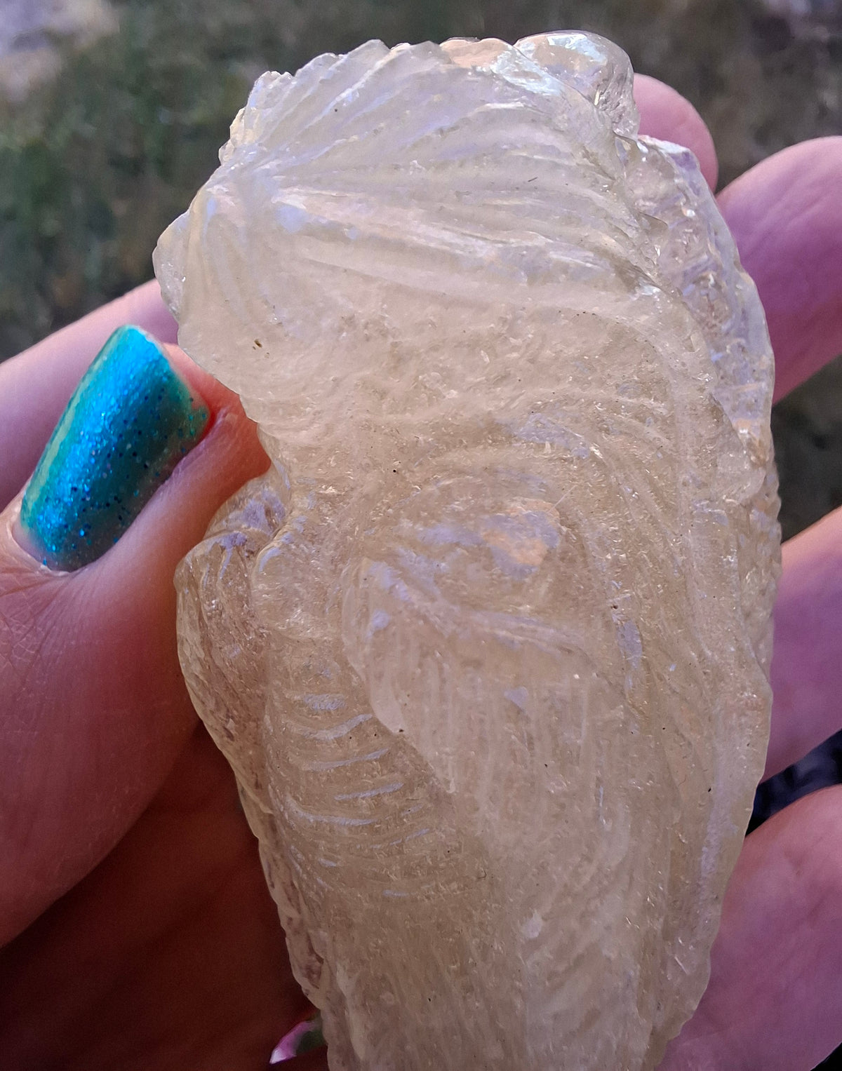 Libyan Desert Glass DRAGON HEAD Carving, 75.84g, Tektite (Ref: Dragon1)