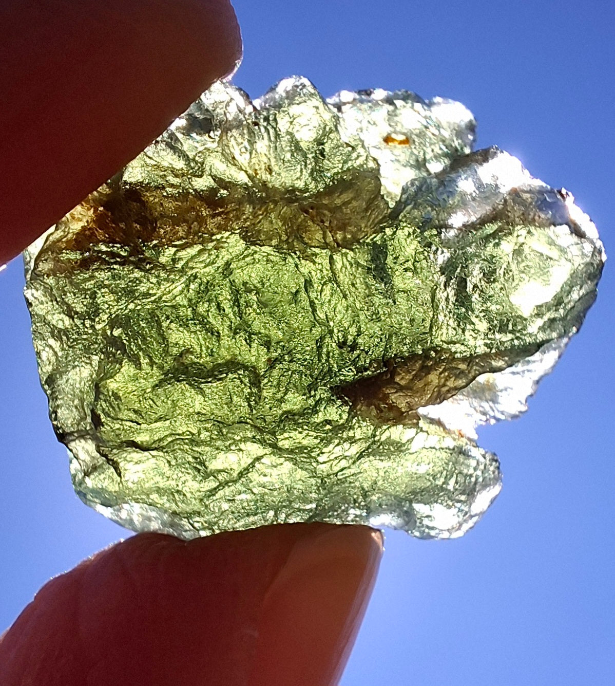 Moldavite Piece, NESMEN, 6.92g, Tektite (Ref: 1375)