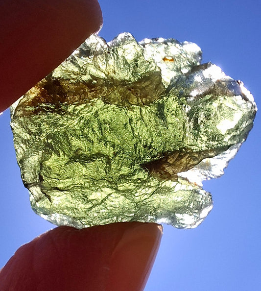 Moldavite Piece, NESMEN, 6.92g, Tektite (Ref: 1375)