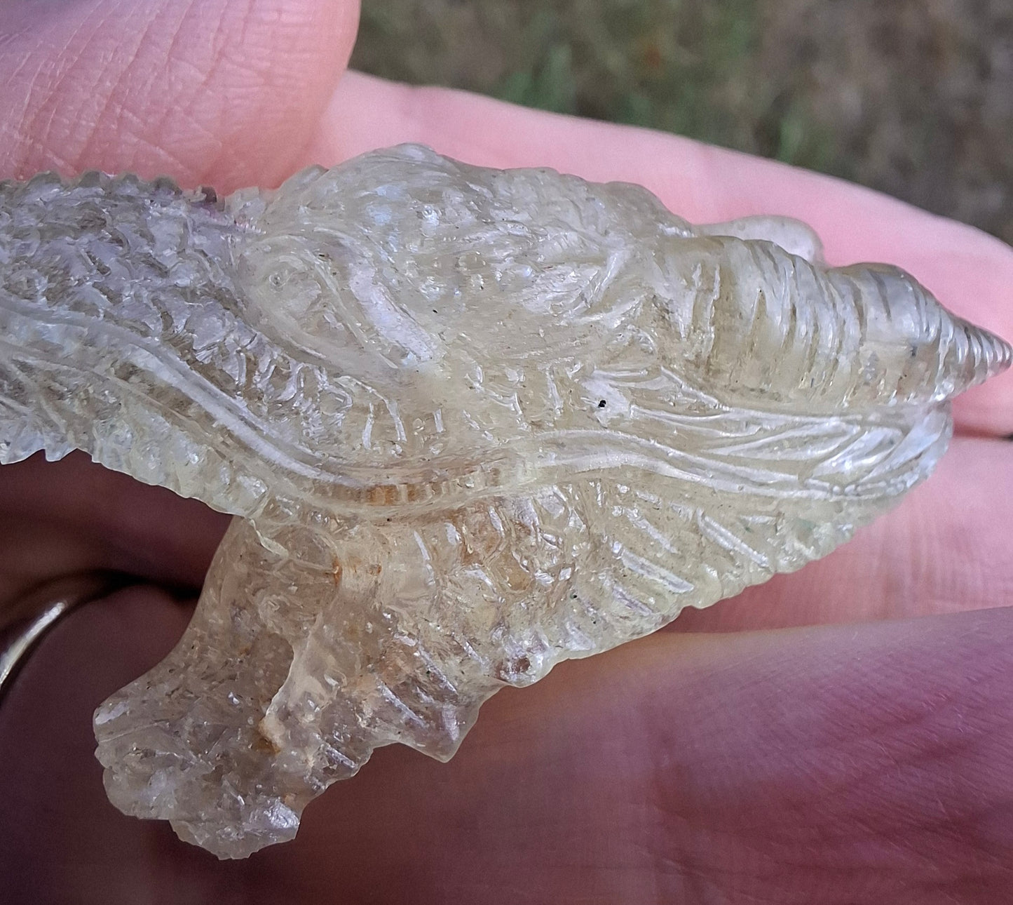 Libyan Desert Glass DRAGON HEAD carving, 22.42g, Tektite (Ref: Dragon 2)