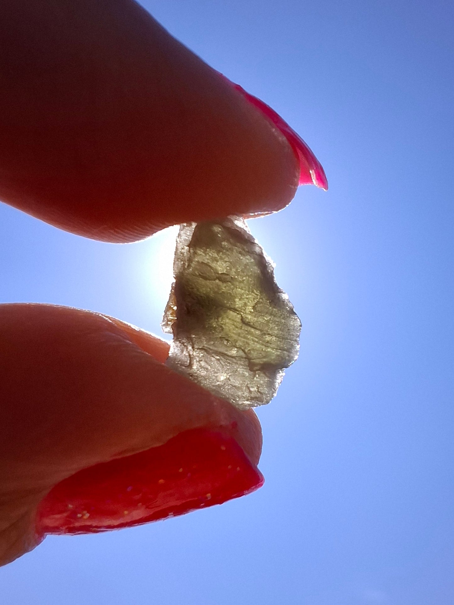 Moldavite Piece, SNOWFLAKE, FROSTED, BRUSNA, 0.64g, Tektite (Ref: 1502)