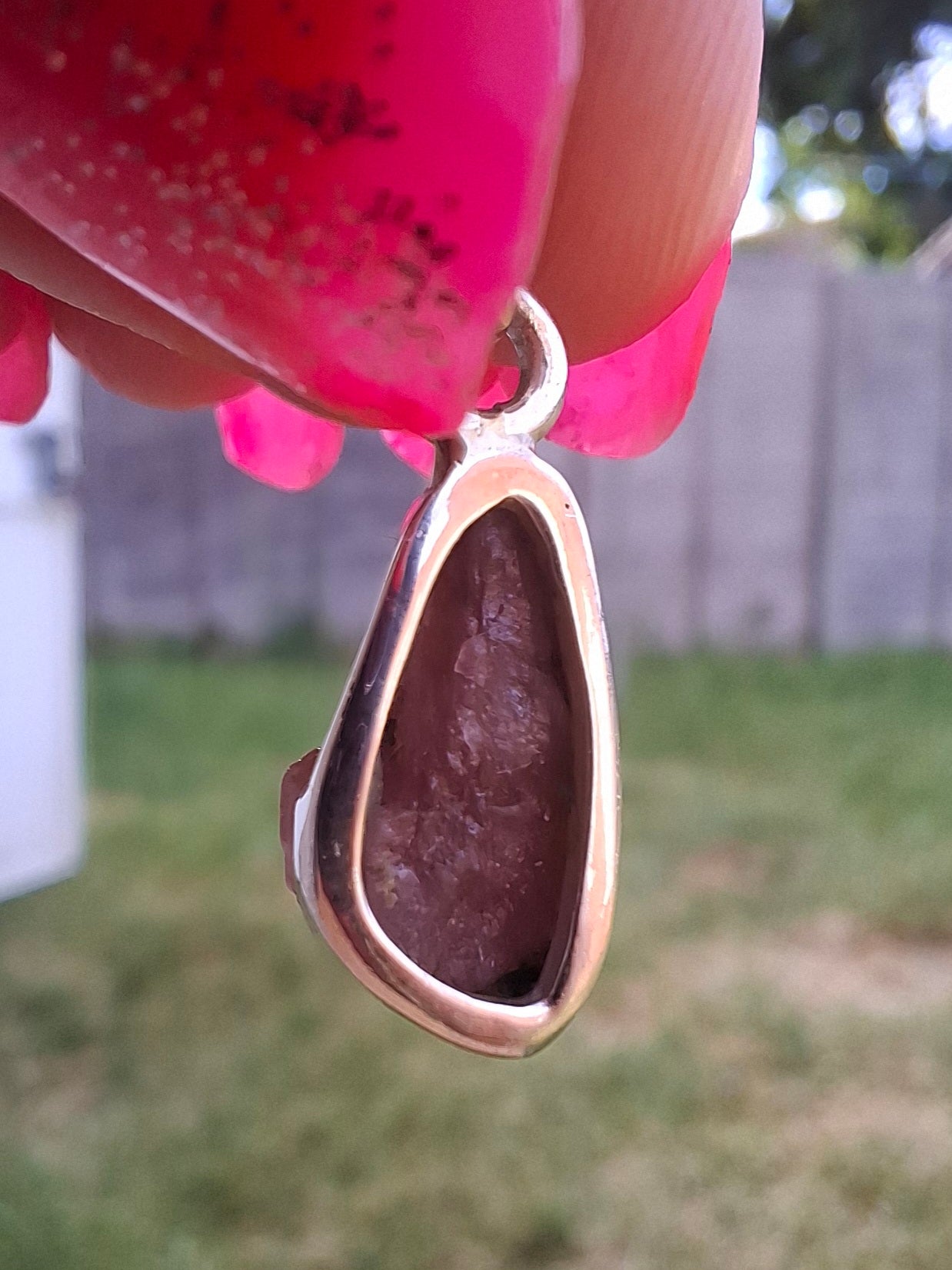 Pink Tourmaline Pendant, 925 Silver, Crystal (Ref: PT95)