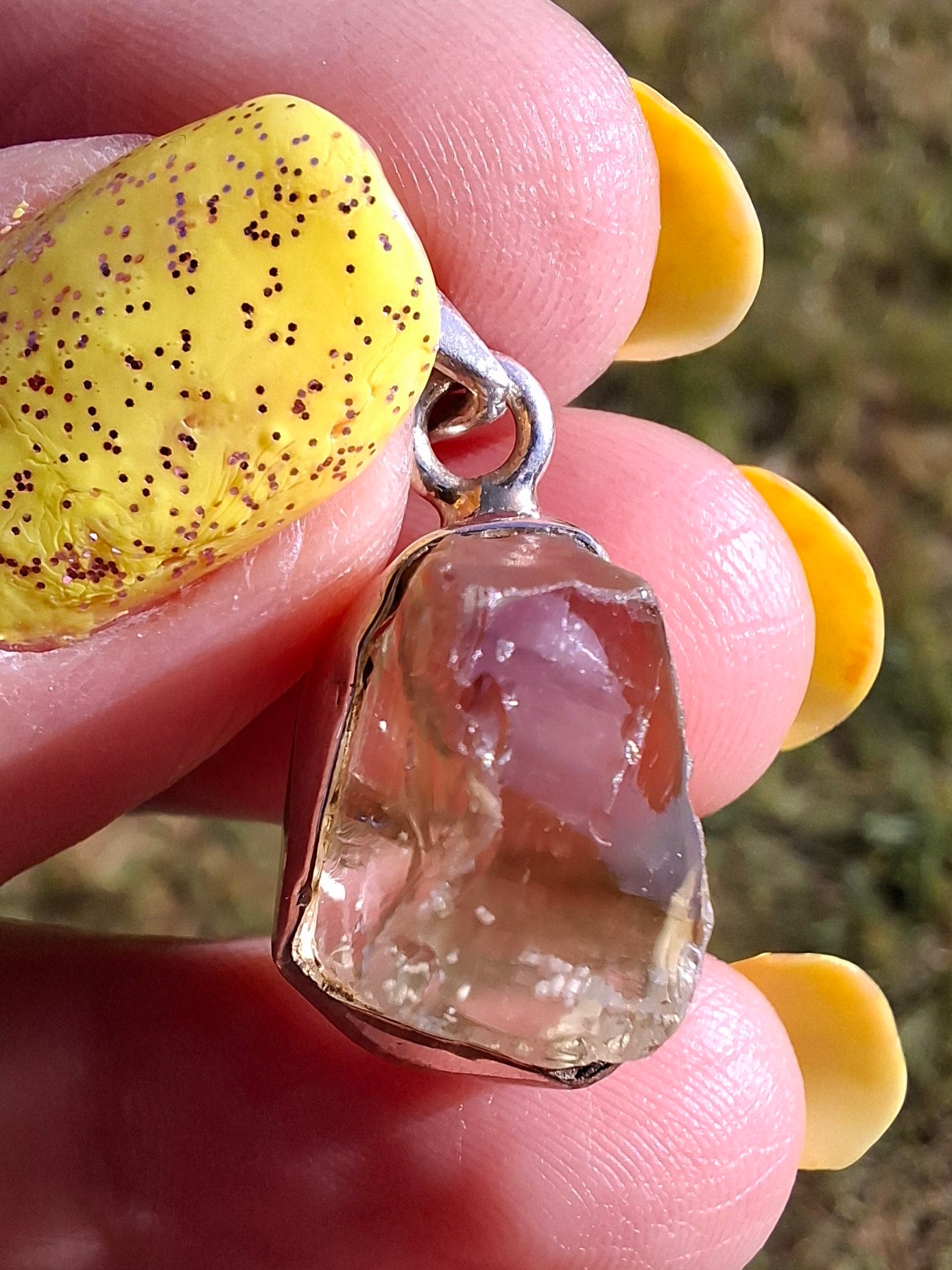 Libyan Desert Glass Pendant, 925 Silver, Tektite (Ref: LP105)
