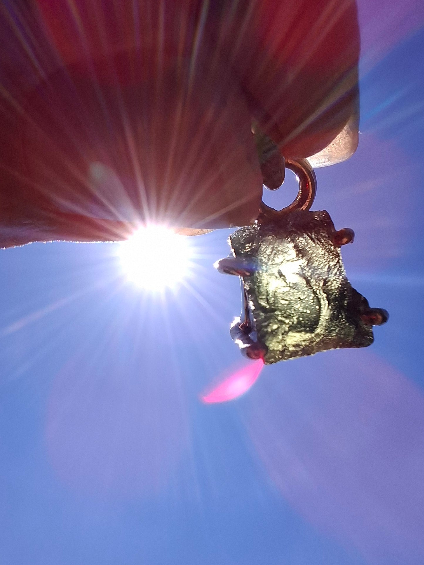 Moldavite Claw Pendant, 925 Silver, Tektite (Ref: P20)