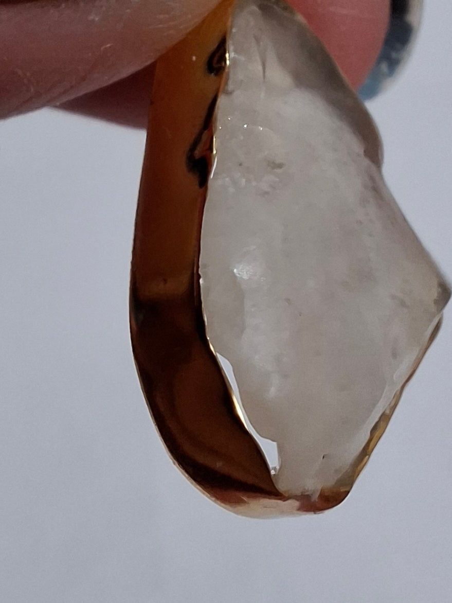 Libyan Desert Glass Pendant, 14K GOLD Plated, Tektite (Ref: LP121)