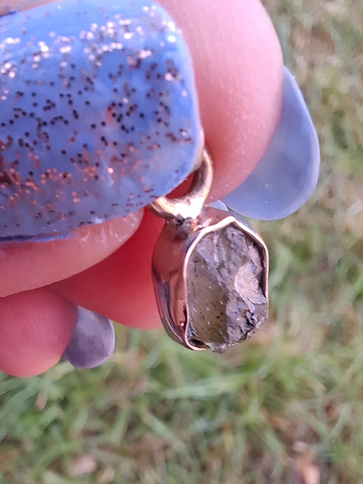 Moldavite Pendant, 925 Silver, Tektite (Ref: P49)