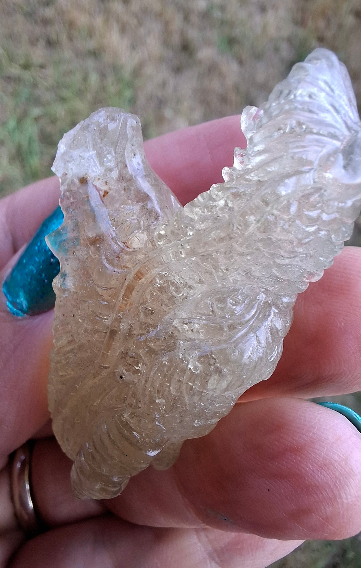 Libyan Desert Glass DRAGON HEAD carving, 22.42g, Tektite (Ref: Dragon 2)