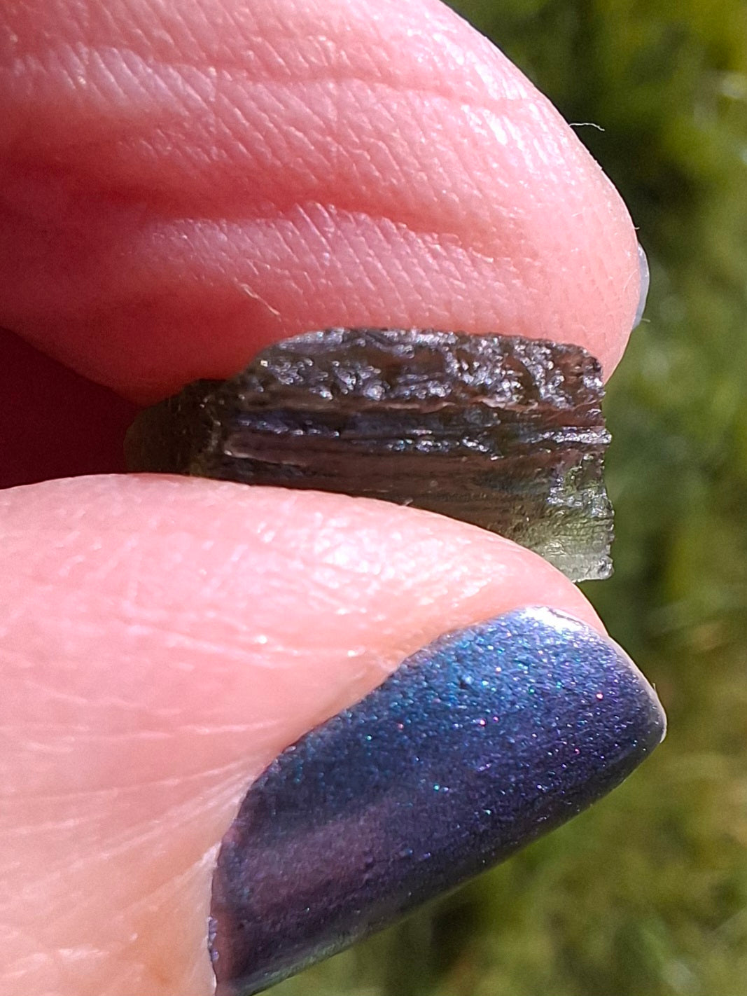 Moldavite Piece, 0.93g, Tektite (Ref: 1391)