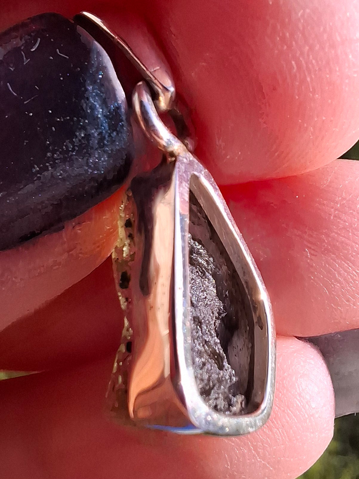 Moldavite Pendant, 925 Silver, Tektite (Ref: P7)
