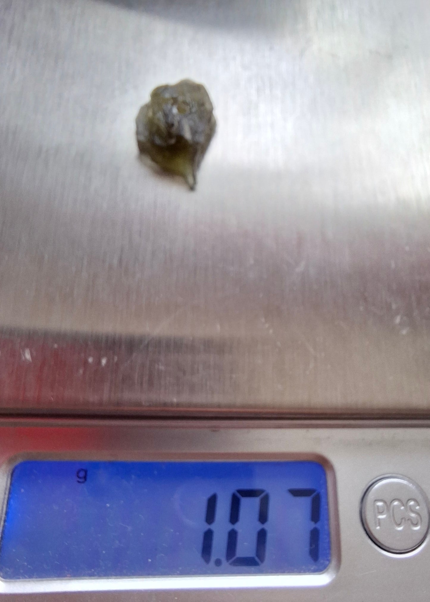 DRILLED, Moldavite Piece, 1.07g, Tektite (Ref: D15)