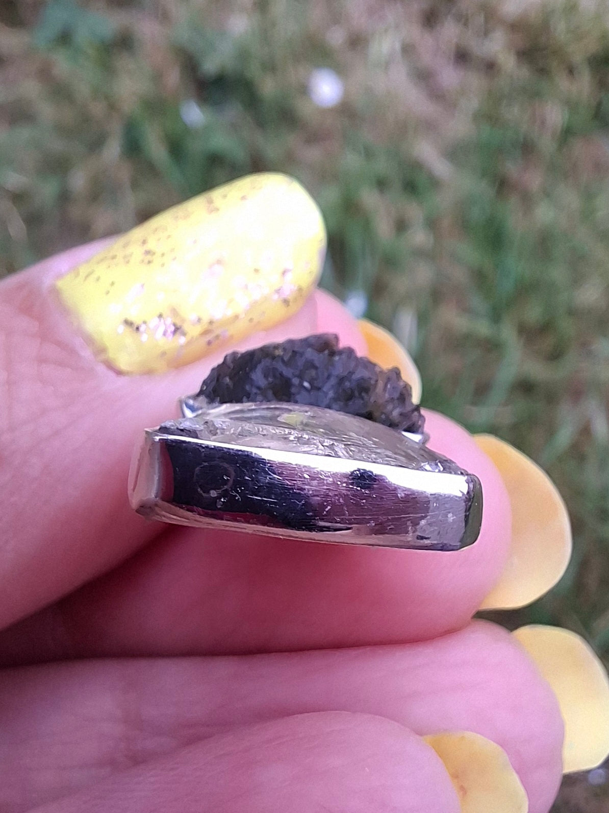 Moldavite & Libyan Desert Glass Pendant, 925 Silver, Tektite (Ref: MLP8)